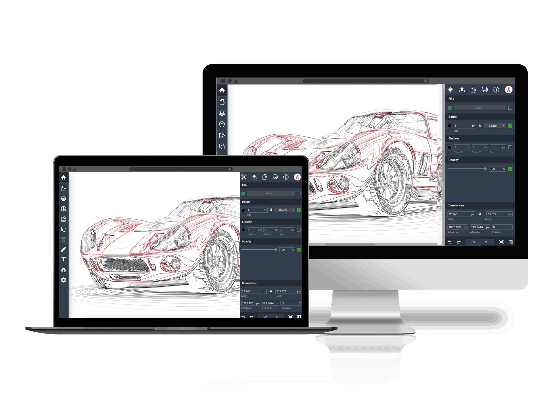 Illustration of a cat being edited in an SVG editor, showcasing tools for image to vector conversion and vector file export. Ideal for learning how to make a vector image with a vector converter.